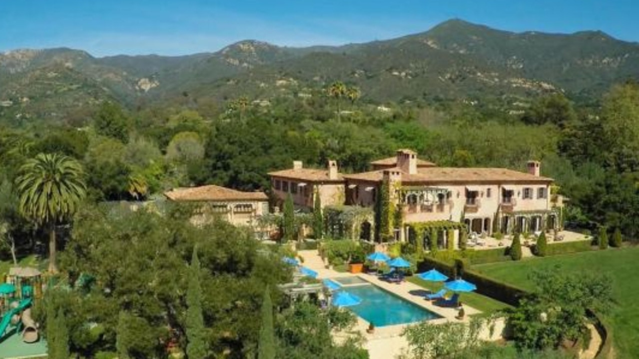 The couple’s current home in Montecito, Santa Barbara. Picture: Supplied