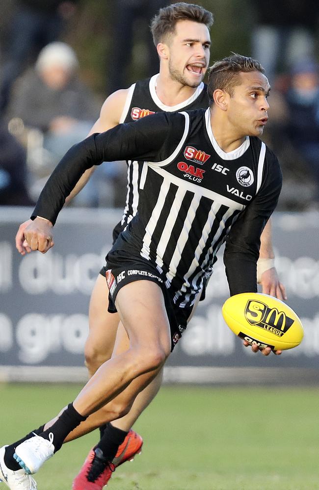 Barry showed good form for the Magpies after the China incident and was awarded back-to-back best-on-ground votes in the Magarey Medal mid-year. Picture: Sarah Reed.