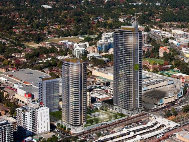 Lyon Group also revealed ambitious plans for Hornsby’s Eastside with two connected twin towers last year.