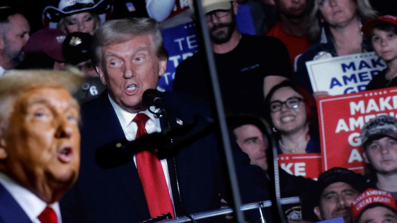 Republican presidential nominee, former President Donald Trump speaks during a campaign rally at The PPL Center in Allentown, Pennsylvania. Picture: Getty