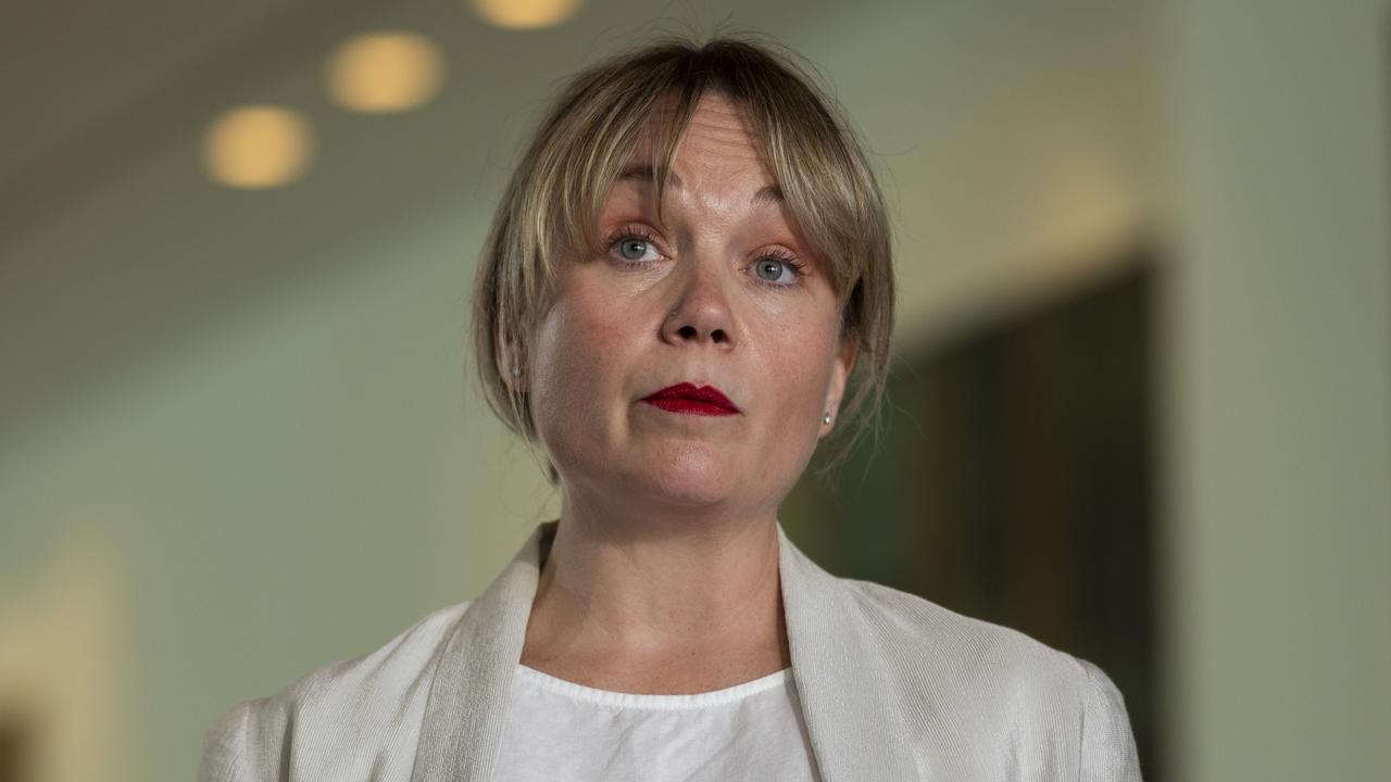 Rachelle Miller holds a press conference at Parliament House, Canberra. Picture: NCA NewsWire / Martin Ollman