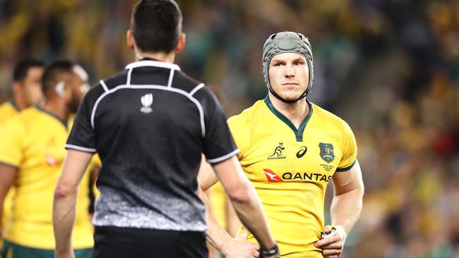 David Pocock was in the referee’s ear for most of the night seeking explanations.