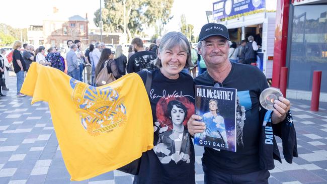 Paul McCartney fans at the Got Back Tour at the Adelaide Entertainment Centre, October 18. Picture: Kelly Barnes