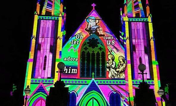 Photos of the Lights of Christmas display at the Rockhampton St Jospeh's Cathedral. Picture: Matthew Standing