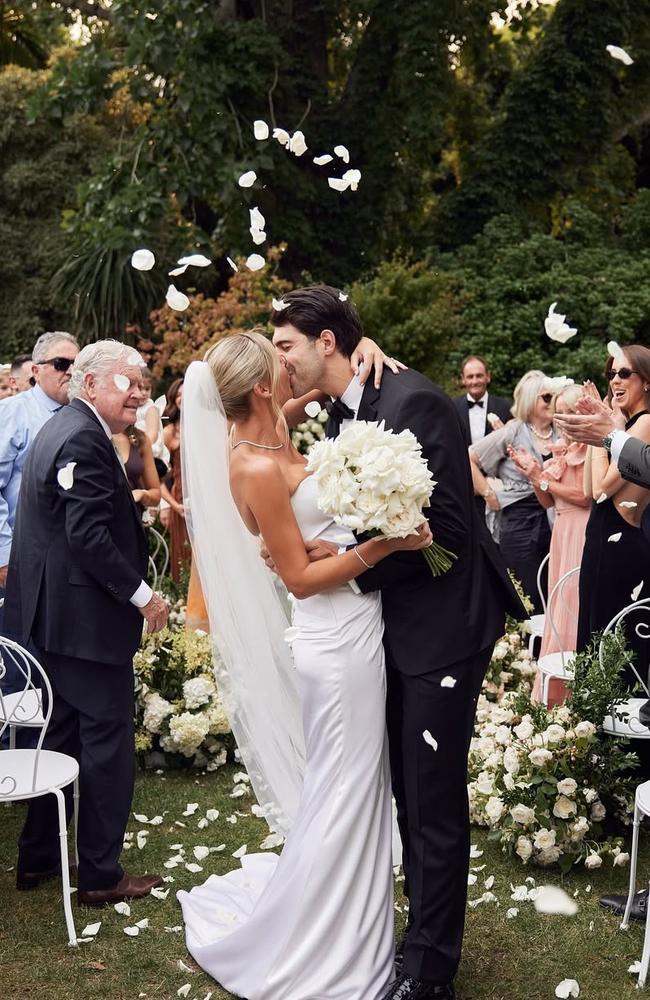 Melbourne’s Christian Petracca married Bella Beischer at Melbourne's Royal Botanic Gardens. Picture: Instagram