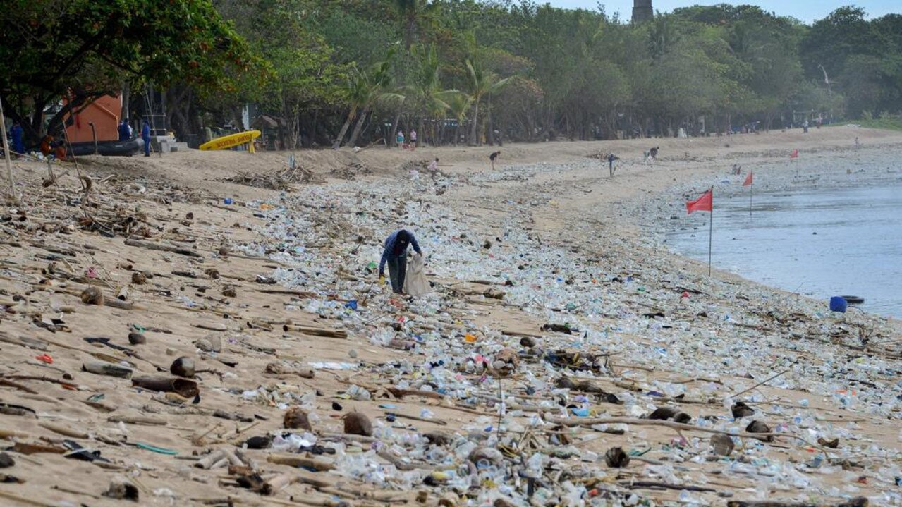 Previous photos showed a popular Bali beach strewn with masses of trash. Picture: Instagram