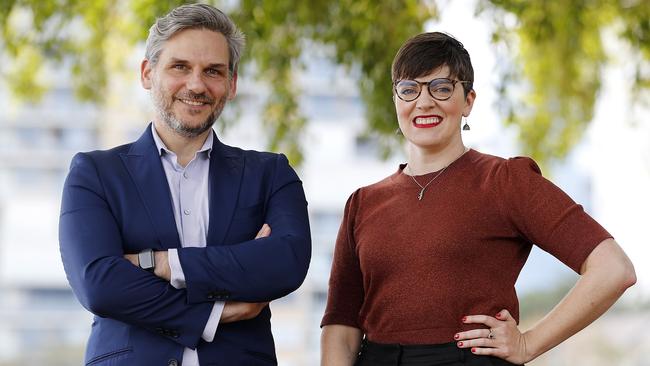 Greens State MPs Michael Berkman and Amy MacMahon. Photo: Josh Woning.