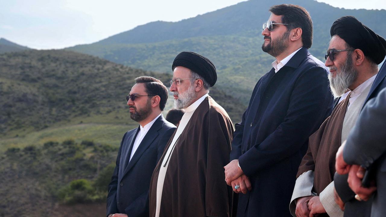 Iran's President Ebrahim Raisi (2nd L) with members of his delegation. Picture: Iranian Presidency / AFP