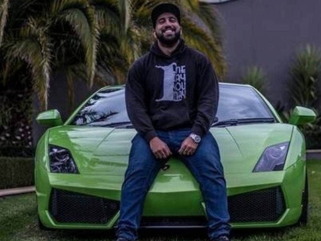 Sam Karagiozis drove around in a green Lamborghini prior to his arrest in 2019. The 29-year-old is charged with 13 offences including importing, possessing and trafficking drugs such as cocaine, MDMA, ketamine and methamphetamine between March 2016 and October 2017. Picture: Supplied