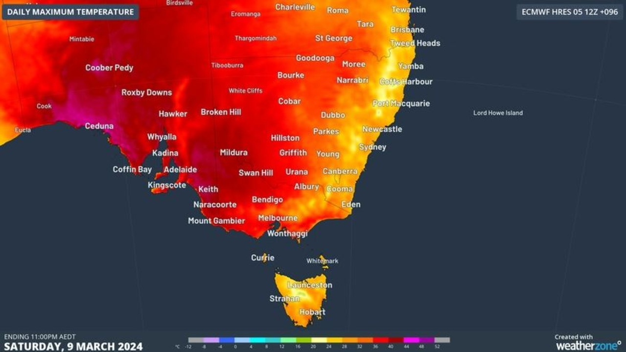 A heatwave will hit four states in southern Australia. Picture: Weatherzone