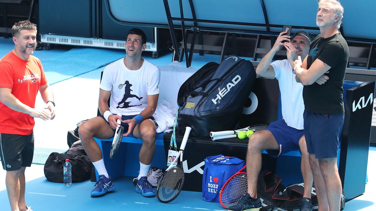 Novak Djokovic and his entourage get some time for training in Melbourne.