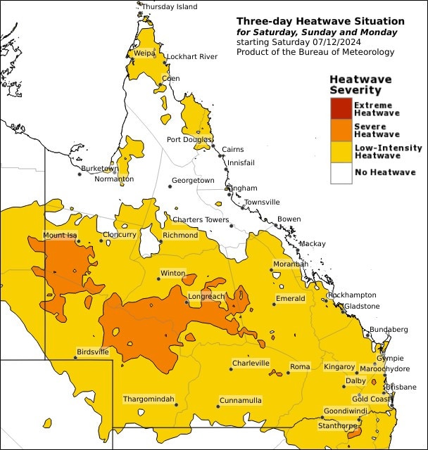 Queensland is facing a severe heatwave in central parts of the state. Picture: Supplied / BOM