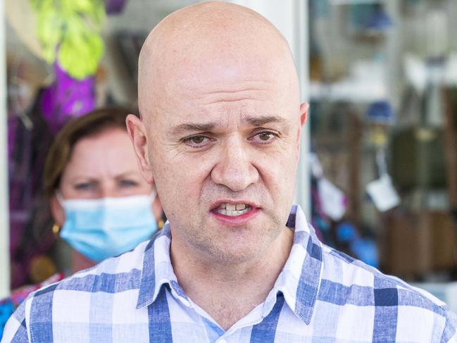 Queensland Chief Health Officer Dr John Gerrard providing COVID update at The Collective Store in Wynnum, Saturday, December 18, 2021 - Picture: Richard Walker