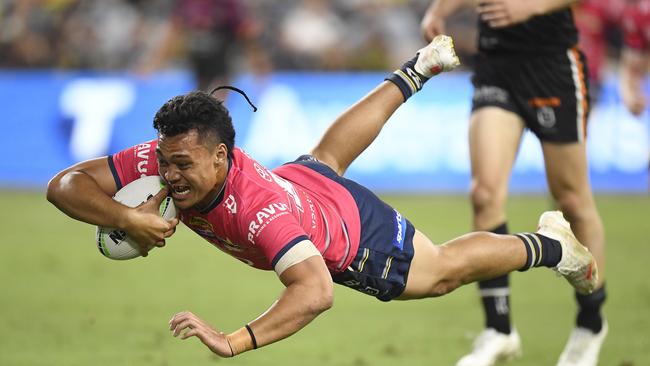 Talented youngster Jeremiah Nanai earned praise for his training ethic. Picture: Ian Hitchcock/Getty Images