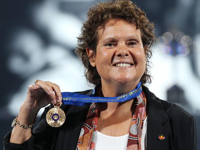 Australian Open Tennis 2018 - Day 13. Womens final. Simona Halep vs Caroline Wozniacki .   Evonne Goolagong Cawley  her Companion of the Order of Australia medal presented  by Governor General Sir Peter Cosgrove  .Pic: Michael Klein