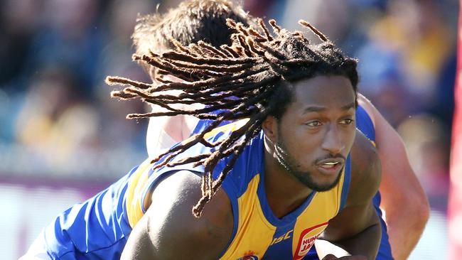 Nic Naitanui is moving closer to playing his first AFL game after a knee injury. Picture: Michael Klein