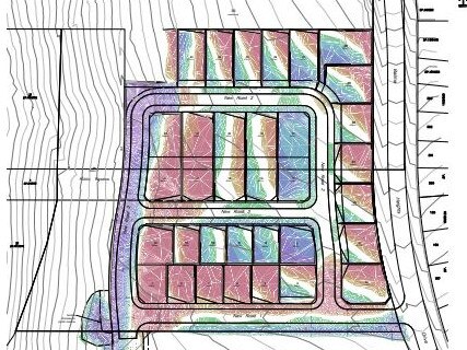 A sketch of the proposed layout of the new homes