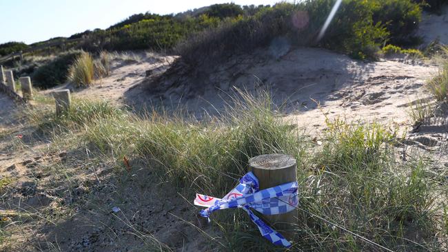 The body of the newborn was on a beach walking track. Picture: David Crosling