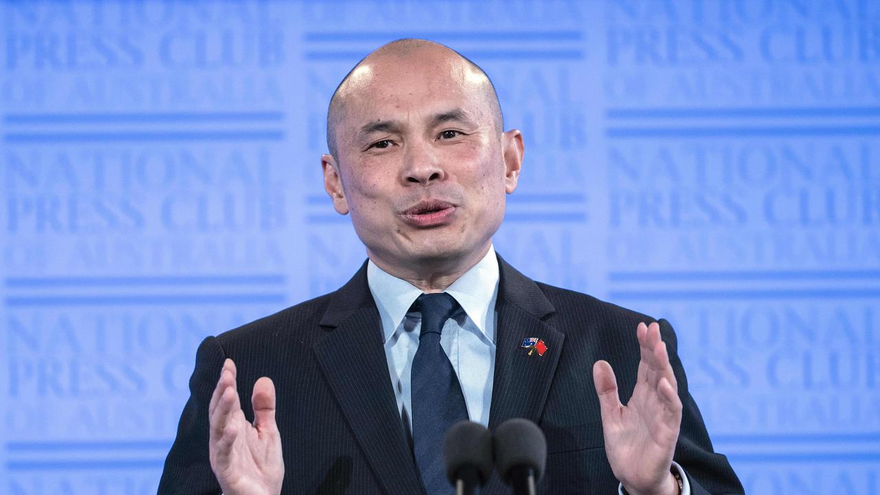 Minister Wang Xining, during an address to the National Press Club. Picture: NCA NewsWire / Gary Ramage