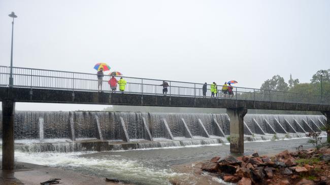 Wet weather in Townsville. Water spills over Aplin's Weir. Picture: Evan Morgan