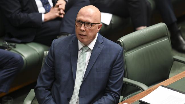 Opposition Leader Peter Dutton has watered down his pledge for a second referendum. Picture: NCA NewsWire / Martin Ollman