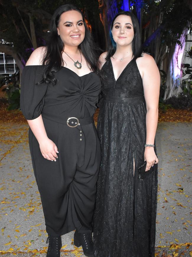 Brooke McCarthy and Aleesha Hassal at the Mackay North State High School Year 12 formal at the Mackay Entertainment and Convention Centre, Saturday November 21, 2020. Picture: Heidi Petith