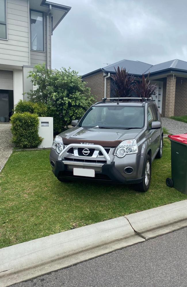 A graphic designer was left two notes by a neighbour for parking his 4WD (above) on the nature strip outside his home. Picture: Facebook