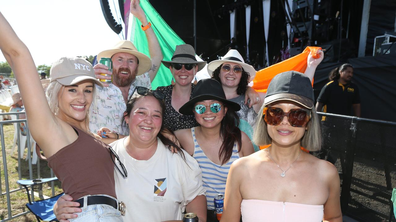 Fans pose with an Irish flag. Picture: Mike Dugdale