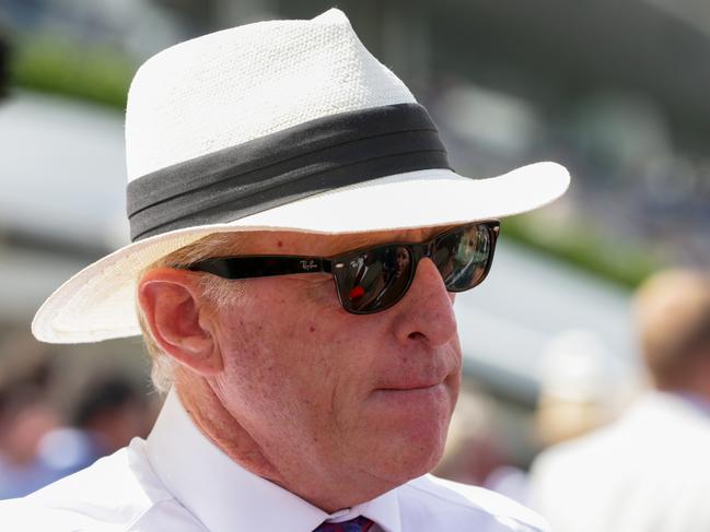 Trainer Mick Price is seen after jockey Damien Oliver rode Anjana to victory in race 4, Incognitus Stakes during Super Saturday at Flemington Racecourse in Melbourne, Saturday, March 9, 2019. (AAP Image/George Salpigtidis)