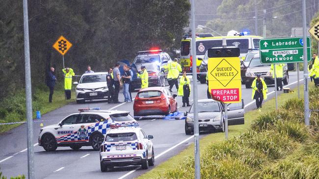 Police Shooting. A man has died after being shot by police on the Gold Coast during an alleged carjacking incident in which he is believed to have shot at them in Arundel. Picture: Nigel Hallett