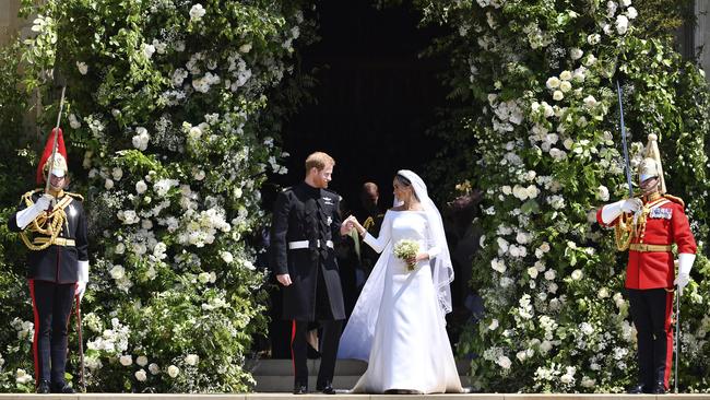 Prince Harry and Meghan Markle leave after their wedding ceremony at St. George's Chapel in Windsor Castle in Windsor, near London, England, Saturday, May 19, 2018. Picture: Ben Birchhall via AP