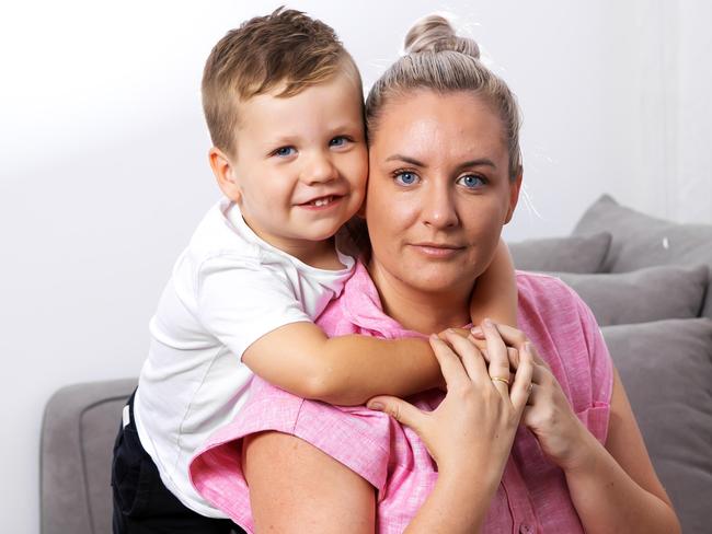 Jessica Preston who is pregnant and canÃt use her insurance at Gold Coast private due to Healthscope contract issue.  She needs a C-section which typically costs more than $10,000. Stress is getting to her in a high risk pregnancy. Jessica Preston with her 2-year-old son Carter.Picture: Nigel Hallett