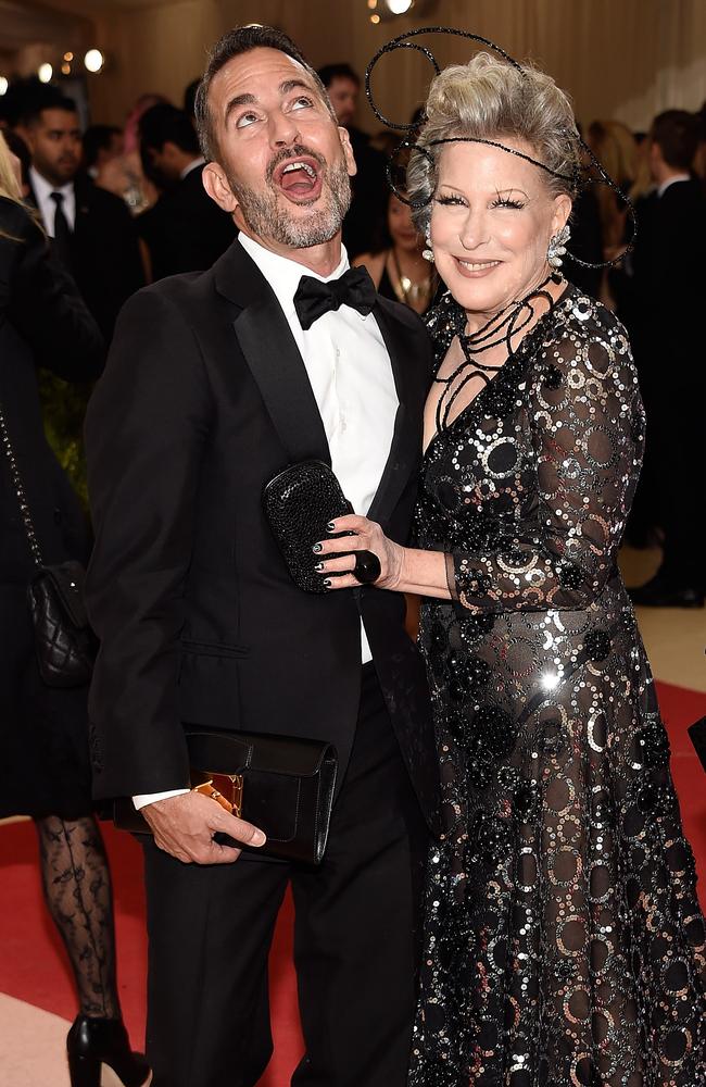 Marc Jacobs and Bette Midler attend the “Manus x Machina: Fashion In An Age Of Technology” Costume Institute Gala at Metropolitan Museum of Art on May 2, 2016 in New York City. Picture: Getty