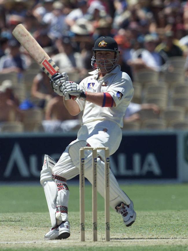  Michael Slater in his playing days against the West Indies in 2000.. 