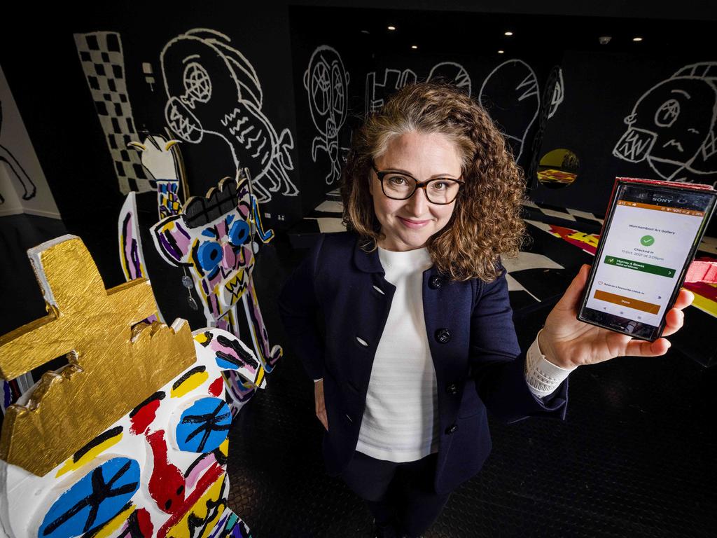 Warrnambool Art Gallery director Vanessa Gerrans takes part in the vaccine passport trial. Picture: Nicole Cleary