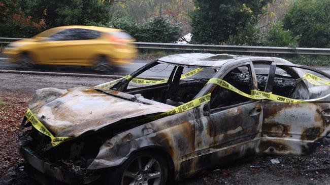 Police are investigating a possible link between the ram-raid and the torching of the car. Picture: Tom Huntley