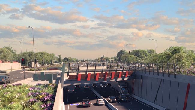 New artist impressions of the Torrens-to-Darlington project at Anzac Highway.