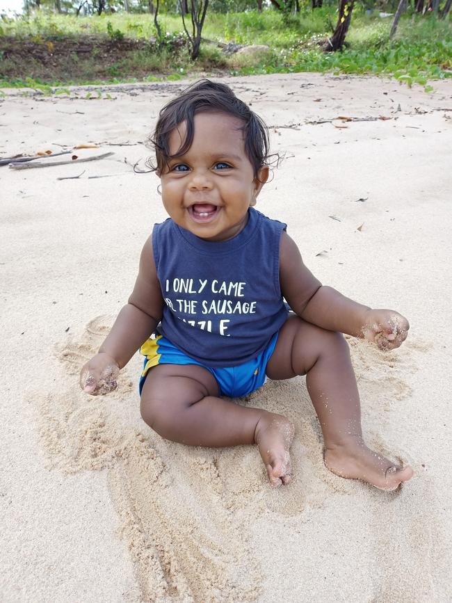 Carmelo Yunupingu at his great grandmother’s homeland at “Galawarra”. Picture: Jacinta Donald