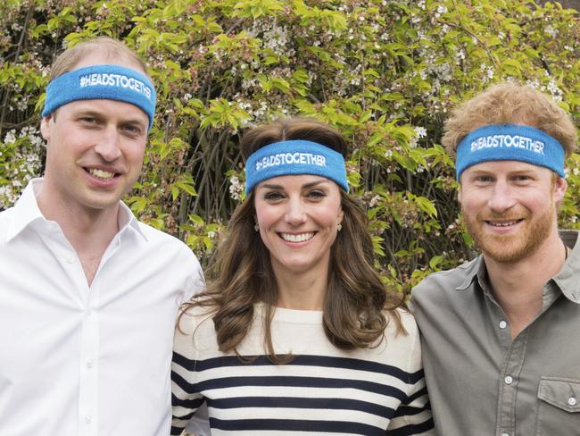 Prince William, left, Catherine, Duchess of Cambridge and Prince Harry have spearheaded the campaign Heads Together to encourage people to talk openly about mental health issues.