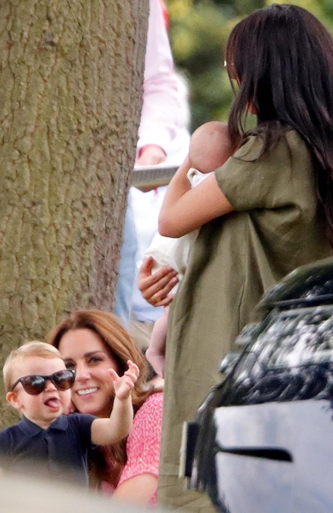 Prince Louis entertains Meghan and cousin Archie. Picture: Max Mumby/Indigo/Getty Images