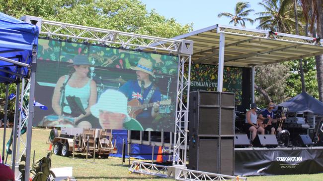 The lineup of live acts entertained on the main stage after the national anthem, starting with By Chance Duo.