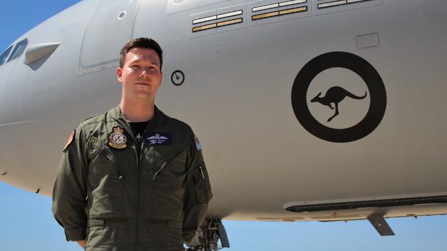 Royal Australian Air Force KC-30A multi-role tanker transport aircraft pilot Flight Lieutenant Daniel Ellick. Picture: Jason Walls