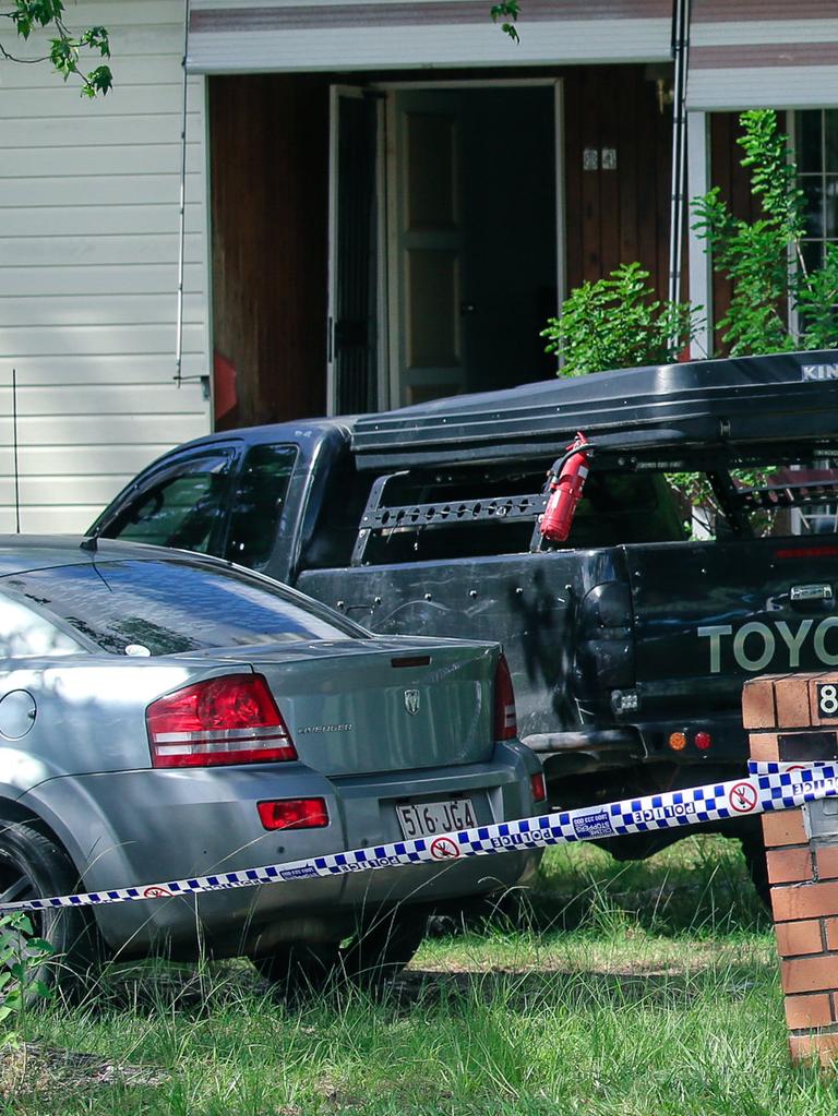 It follows police discovering the couple’s bodies in a house on Redhead St at Doolandella about 7pm on Tuesday. Picture: NCA NewsWire / Glenn Campbell