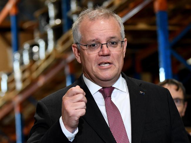 BRISBANE, AUSTRALIA - NewsWire Photos - MAY 18, 2021. Australian Prime Minister Scott Morrison visits Taipan Hose Systems in Caboolture, north of Brisbane.Picture: NCA NewsWire / Dan Peled