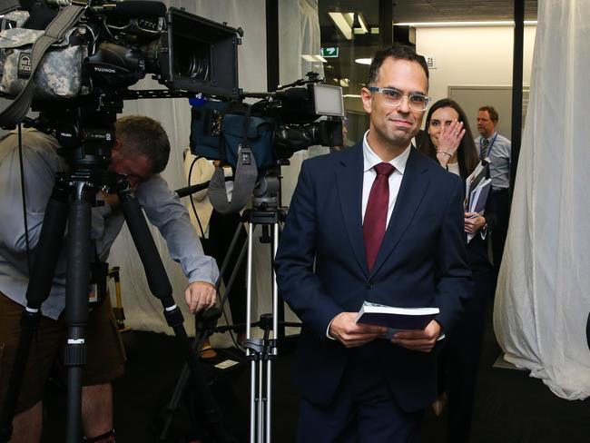 Treasurer Daniel Mookhey in the budget lockup on Tuesday. Picture: NewsWire