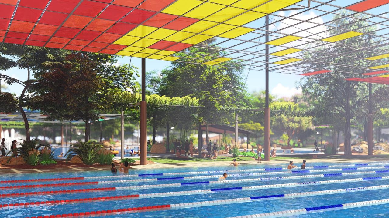 Renders of the $25m upgrade to the Casuarina Pool. Picture: City of Darwin