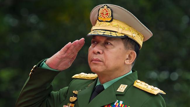 Commander-in-chief of the Myanmar armed forces Min Aung Hlaing. Picture: AFP