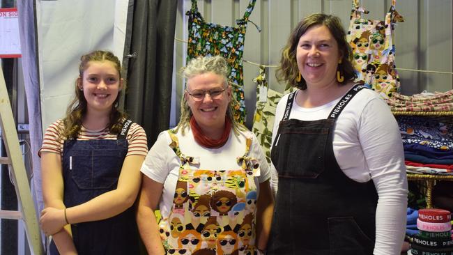Attendees can get the overalls in preparation for the world record attempt at the PieHoles Overalls stand, Knox Pavilion. Picture: Emily Devon