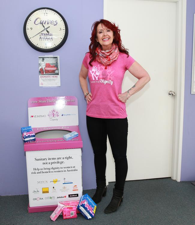 Terrie Janssen volunteer from Share the Dignity which provides sanitary products to homeless women. Picture: AAP IMAGE/Damian Shaw