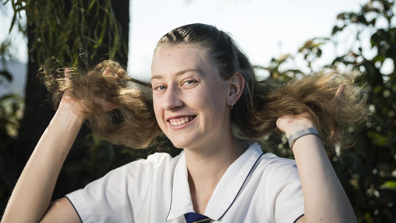 Zonta Club of Toowoomba Young Women in Public Affairs 2023 award recipient Emily Chandler will shave her hair for charity. Picture: Kevin Farmer